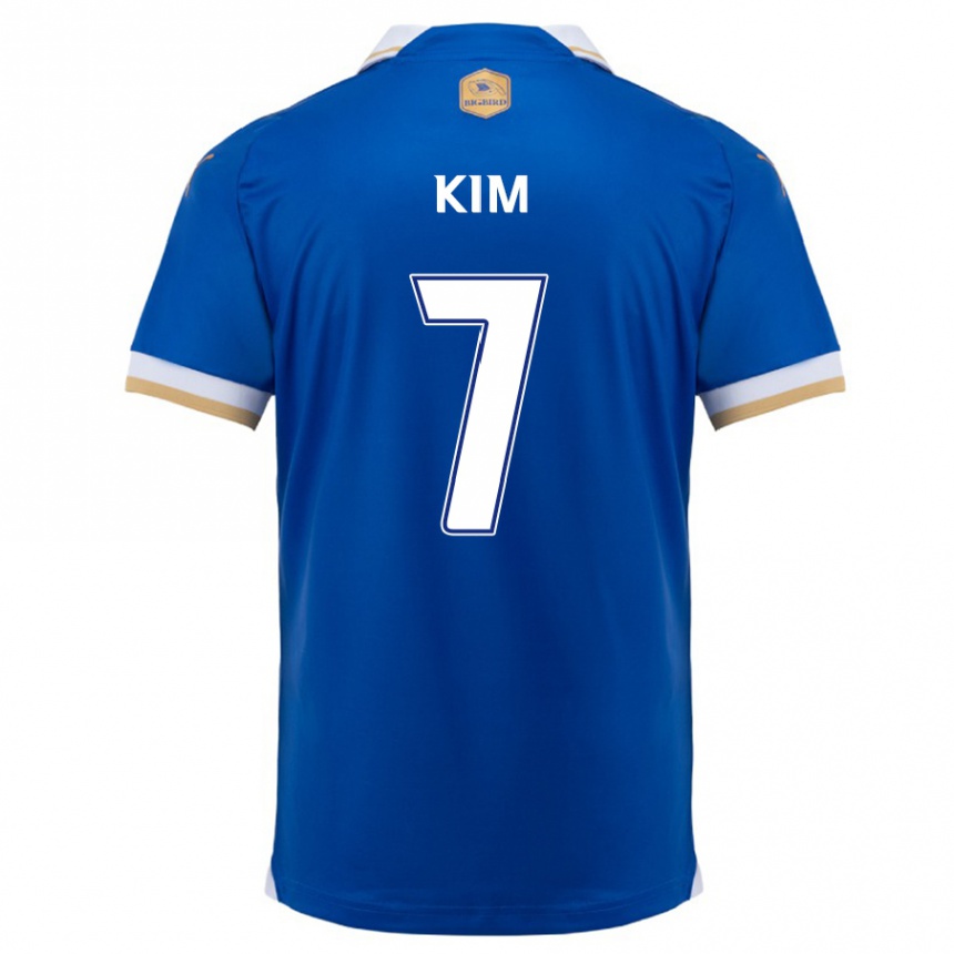 Niño Fútbol Camiseta Hyun Kim #7 Azul Blanco 1ª Equipación 2024/25 México