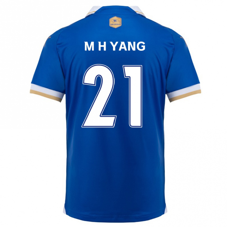 Niño Fútbol Camiseta Hyung-Mo Yang #21 Azul Blanco 1ª Equipación 2024/25 México