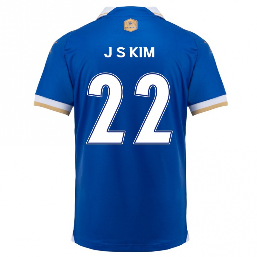 Niño Fútbol Camiseta Sang-Jun Kim #22 Azul Blanco 1ª Equipación 2024/25 México