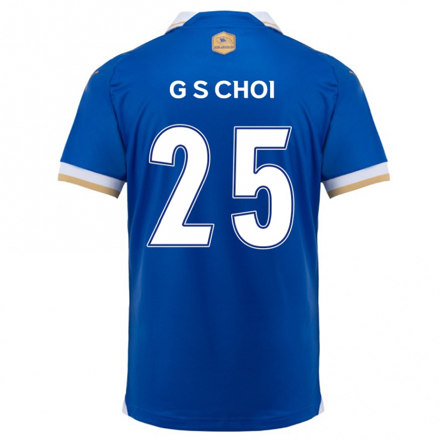 Niño Fútbol Camiseta Sung-Geun Choi #25 Azul Blanco 1ª Equipación 2024/25 México