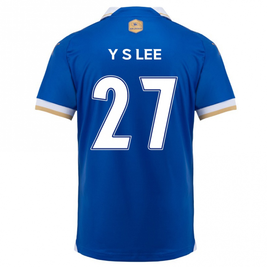 Niño Fútbol Camiseta Shi-Yeong Lee #27 Azul Blanco 1ª Equipación 2024/25 México