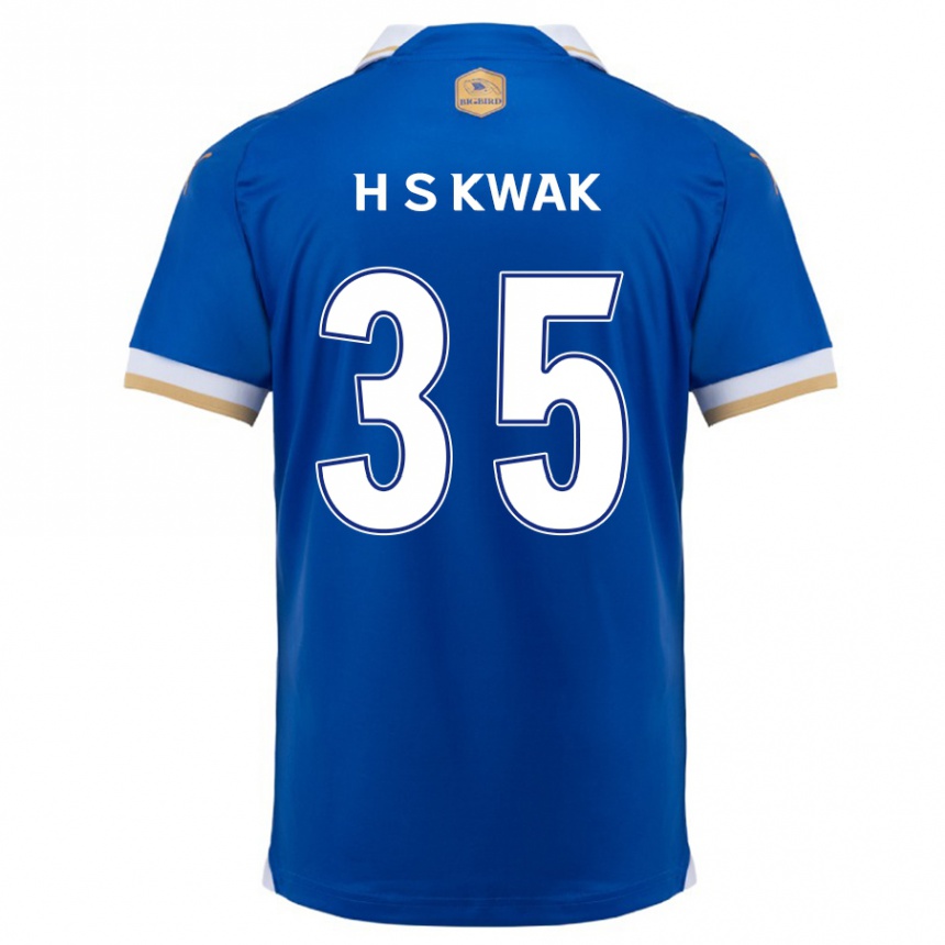 Niño Fútbol Camiseta Sung-Hoon Kwak #35 Azul Blanco 1ª Equipación 2024/25 México