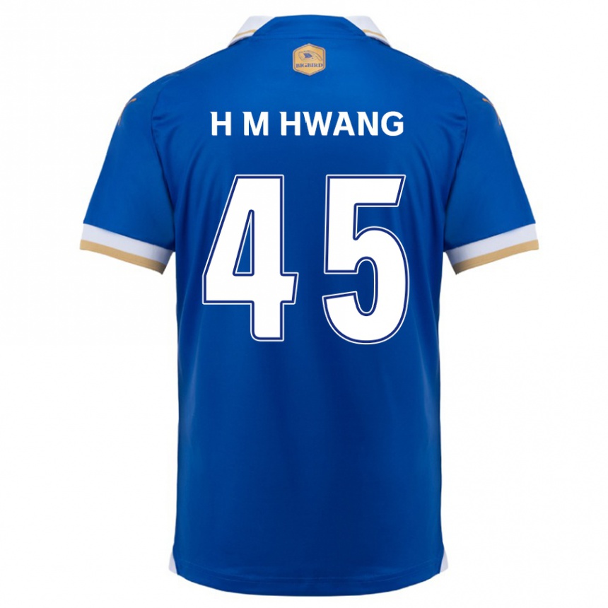 Niño Fútbol Camiseta Myung-Hyun Hwang #45 Azul Blanco 1ª Equipación 2024/25 México