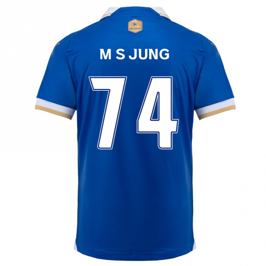 Niño Fútbol Camiseta Sung-Min Jung #74 Azul Blanco 1ª Equipación 2024/25 México