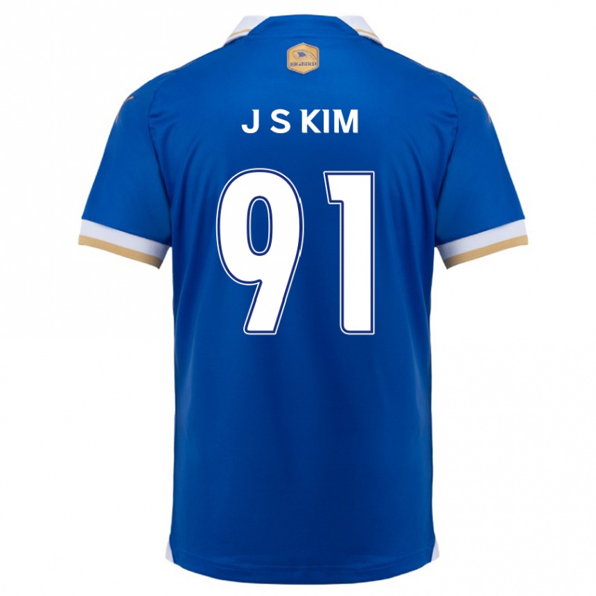 Niño Fútbol Camiseta Seong-Ju Kim #91 Azul Blanco 1ª Equipación 2024/25 México