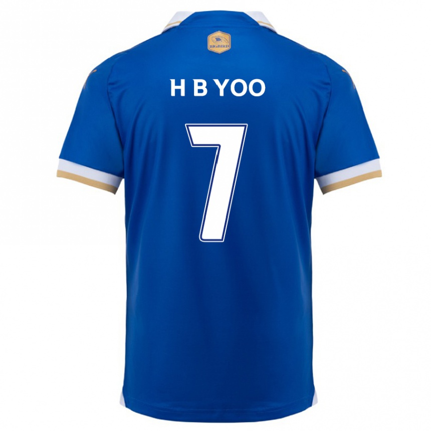 Niño Fútbol Camiseta Byung-Heon Yoo #7 Azul Blanco 1ª Equipación 2024/25 México