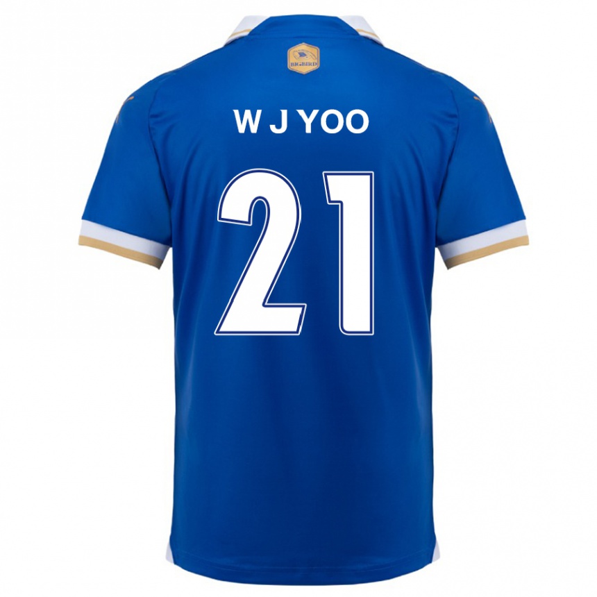 Niño Fútbol Camiseta Jin-Wook Yoo #21 Azul Blanco 1ª Equipación 2024/25 México