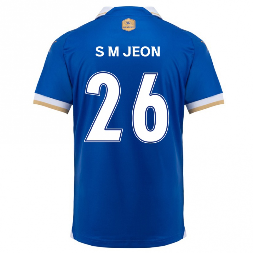 Niño Fútbol Camiseta Min-Seung Jeon #26 Azul Blanco 1ª Equipación 2024/25 México