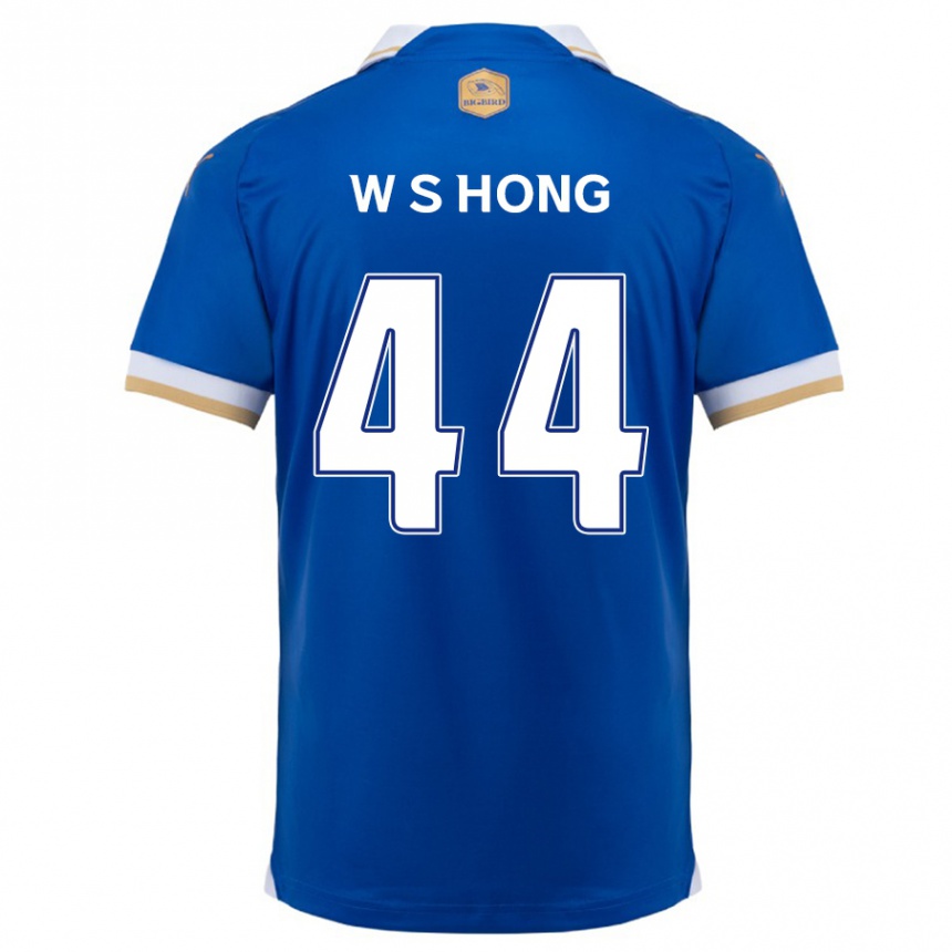 Niño Fútbol Camiseta Sang-Won Hong #44 Azul Blanco 1ª Equipación 2024/25 México