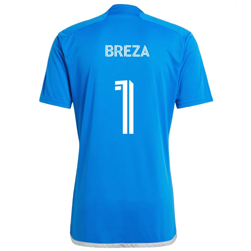 Niño Fútbol Camiseta Sebastian Breza #1 Azul Blanco 1ª Equipación 2024/25 México