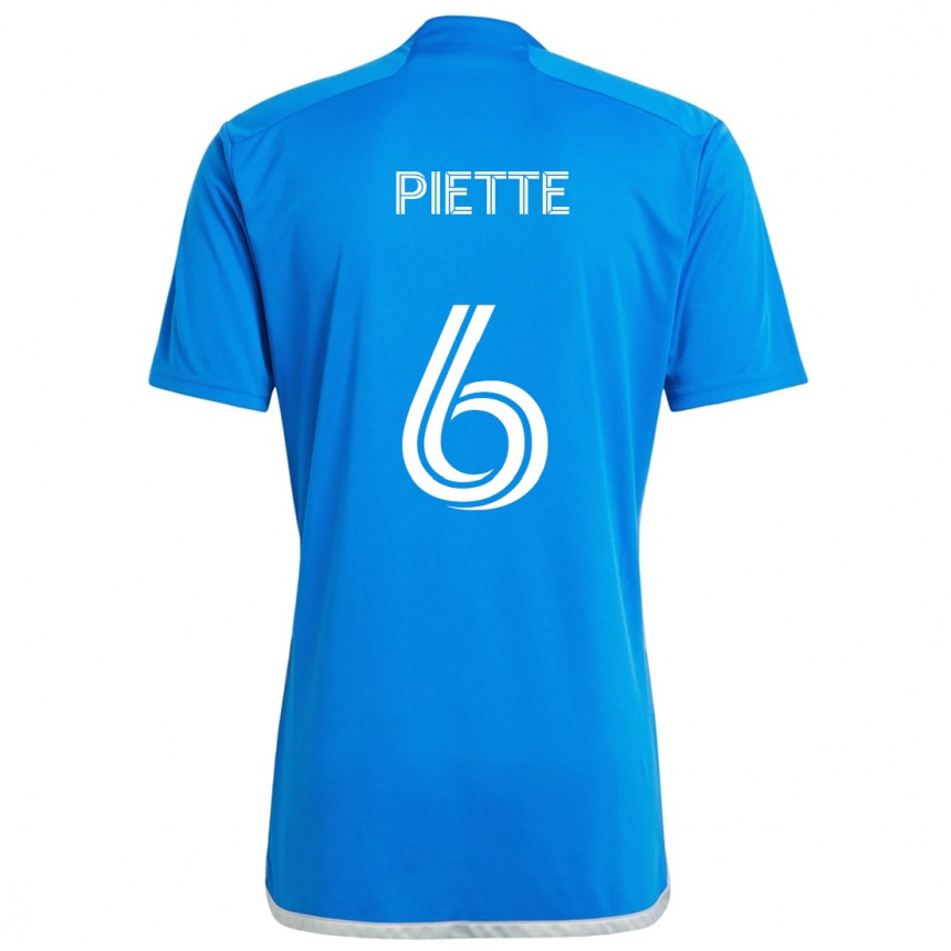 Niño Fútbol Camiseta Samuel Piette #6 Azul Blanco 1ª Equipación 2024/25 México