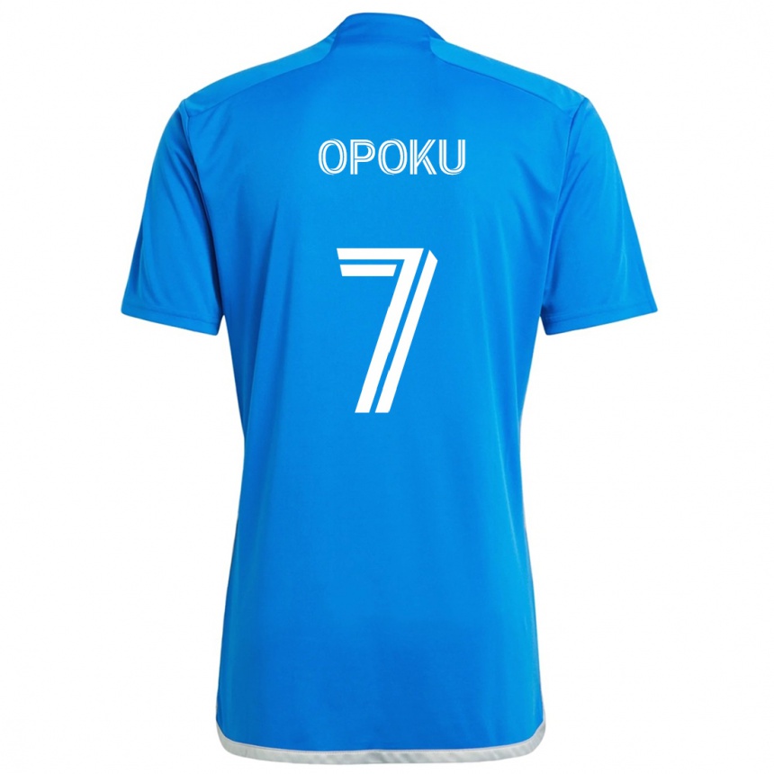 Niño Fútbol Camiseta Kwadwo Opoku #7 Azul Blanco 1ª Equipación 2024/25 México