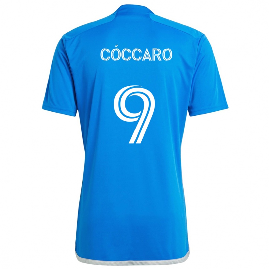 Niño Fútbol Camiseta Matías Cóccaro #9 Azul Blanco 1ª Equipación 2024/25 México