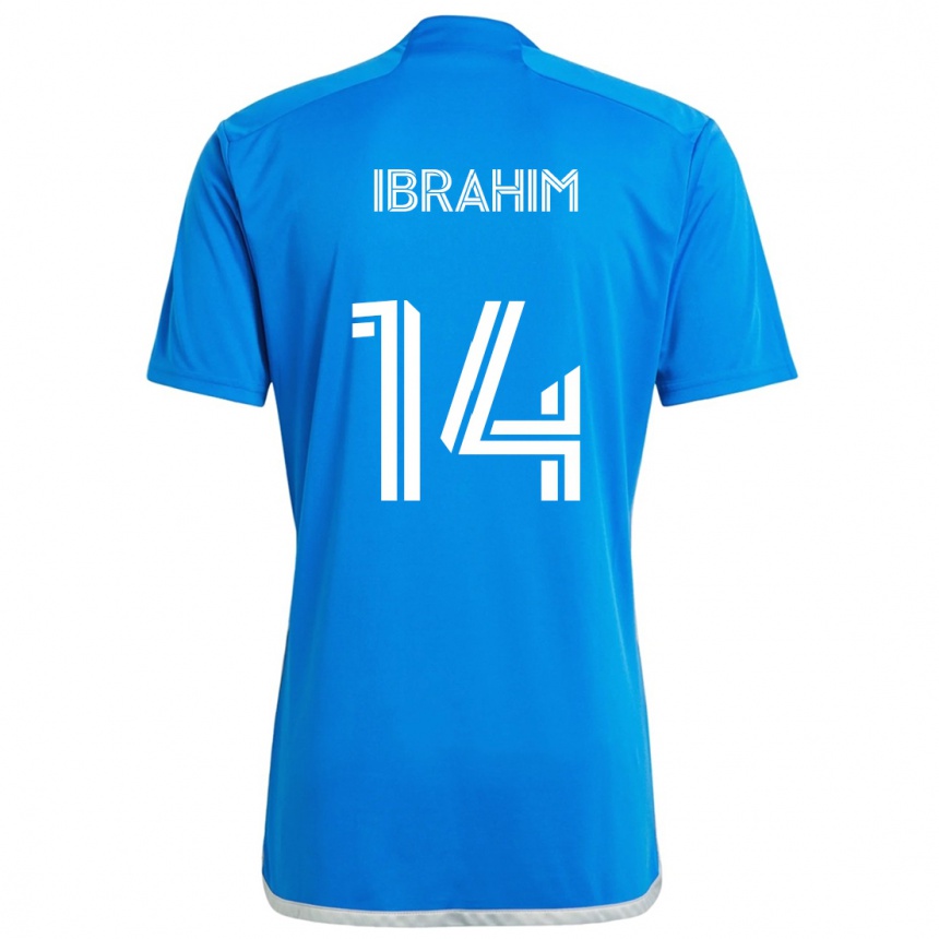 Niño Fútbol Camiseta Sunusi Ibrahim #14 Azul Blanco 1ª Equipación 2024/25 México