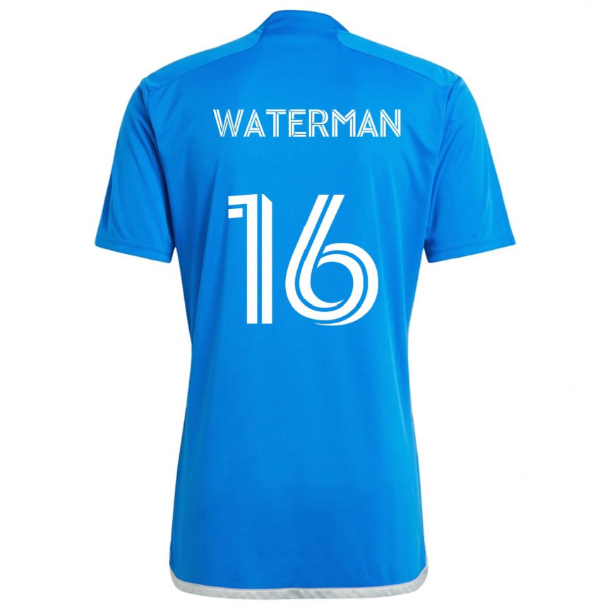 Niño Fútbol Camiseta Joel Waterman #16 Azul Blanco 1ª Equipación 2024/25 México