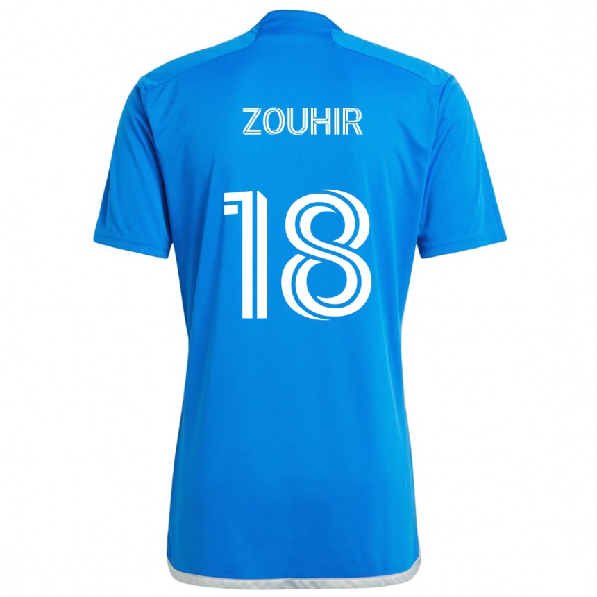 Niño Fútbol Camiseta Rida Zouhir #18 Azul Blanco 1ª Equipación 2024/25 México