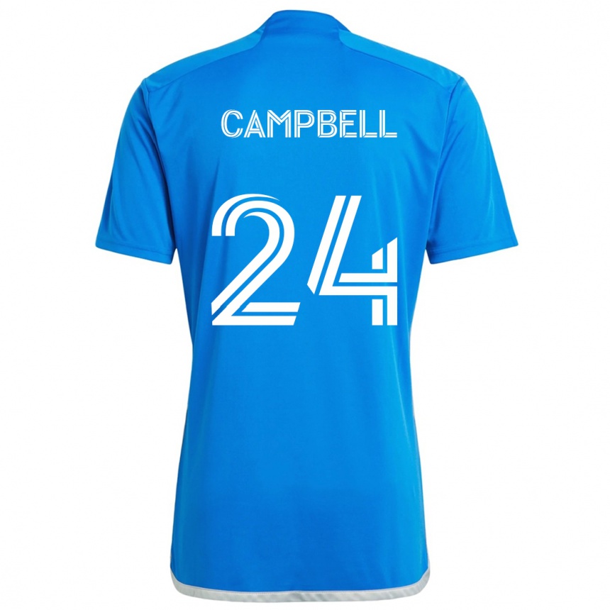 Niño Fútbol Camiseta George Campbell #24 Azul Blanco 1ª Equipación 2024/25 México