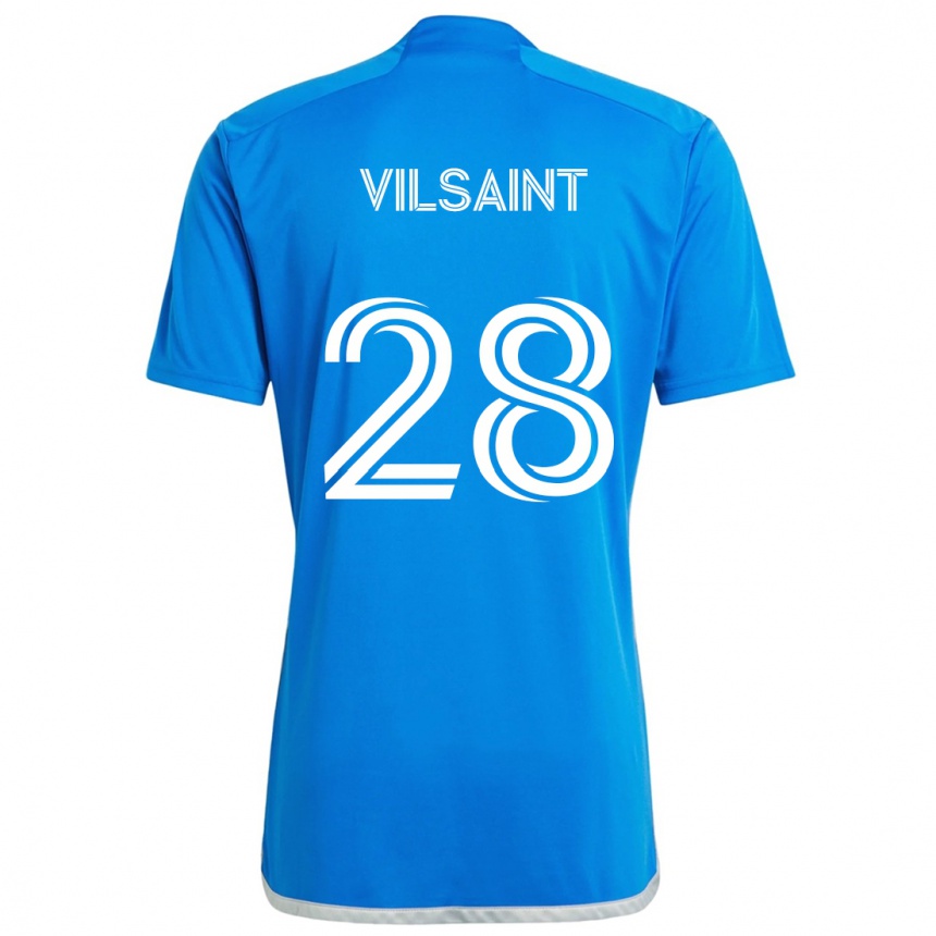 Niño Fútbol Camiseta Jules-Anthony Vilsaint #28 Azul Blanco 1ª Equipación 2024/25 México