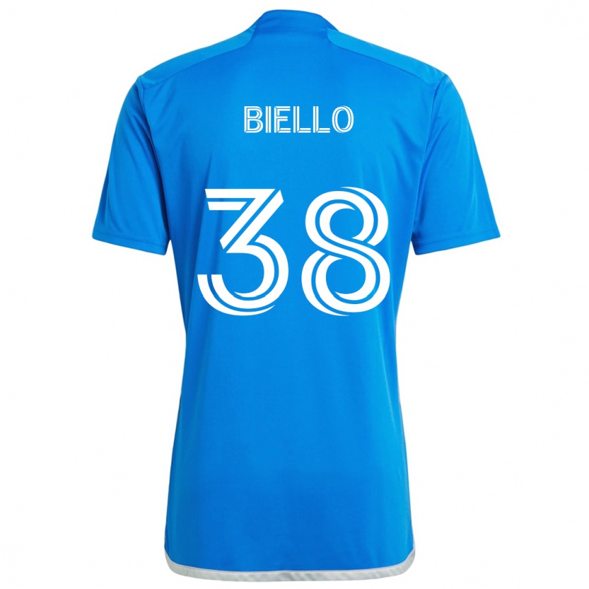 Niño Fútbol Camiseta Alessandro Biello #38 Azul Blanco 1ª Equipación 2024/25 México