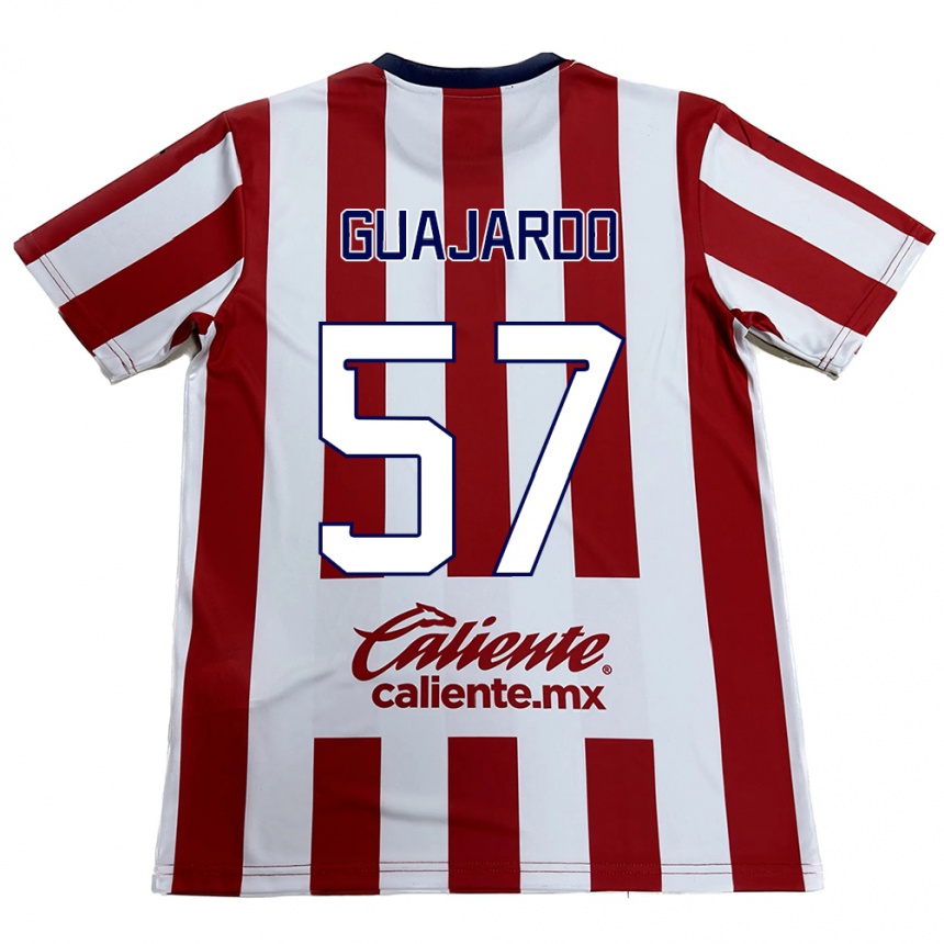 Niño Fútbol Camiseta Dylan Guajardo #57 Rojo Blanco 1ª Equipación 2024/25 México