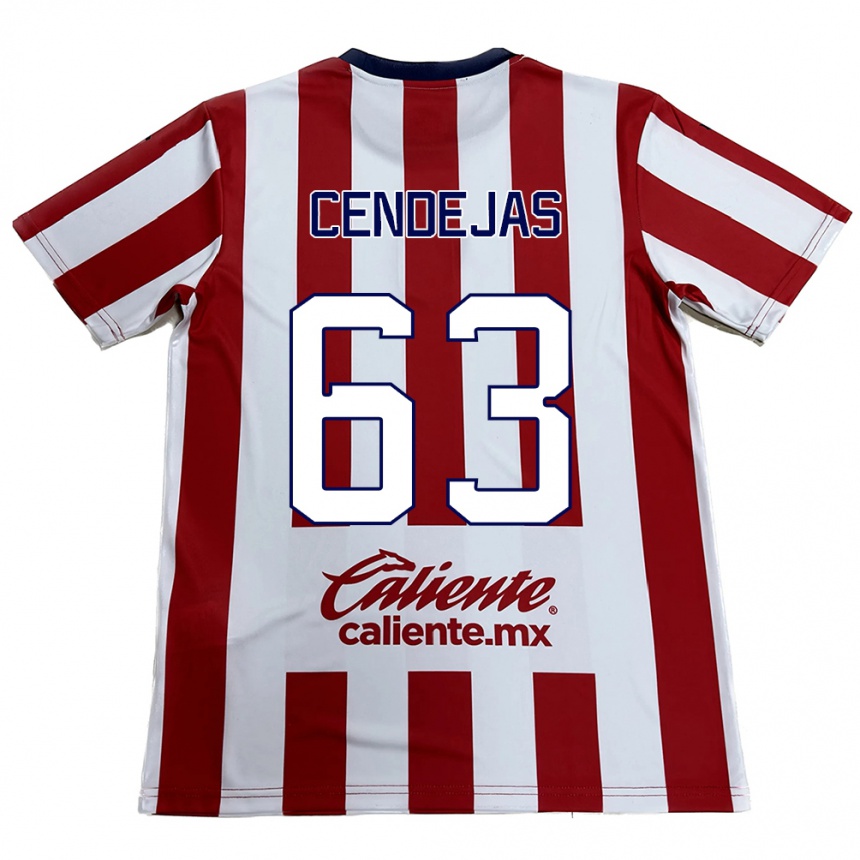 Niño Fútbol Camiseta Matías Cendejas #63 Rojo Blanco 1ª Equipación 2024/25 México