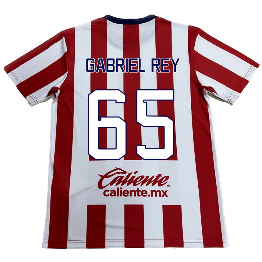 Niño Fútbol Camiseta Luis Gabriel Rey #65 Rojo Blanco 1ª Equipación 2024/25 México