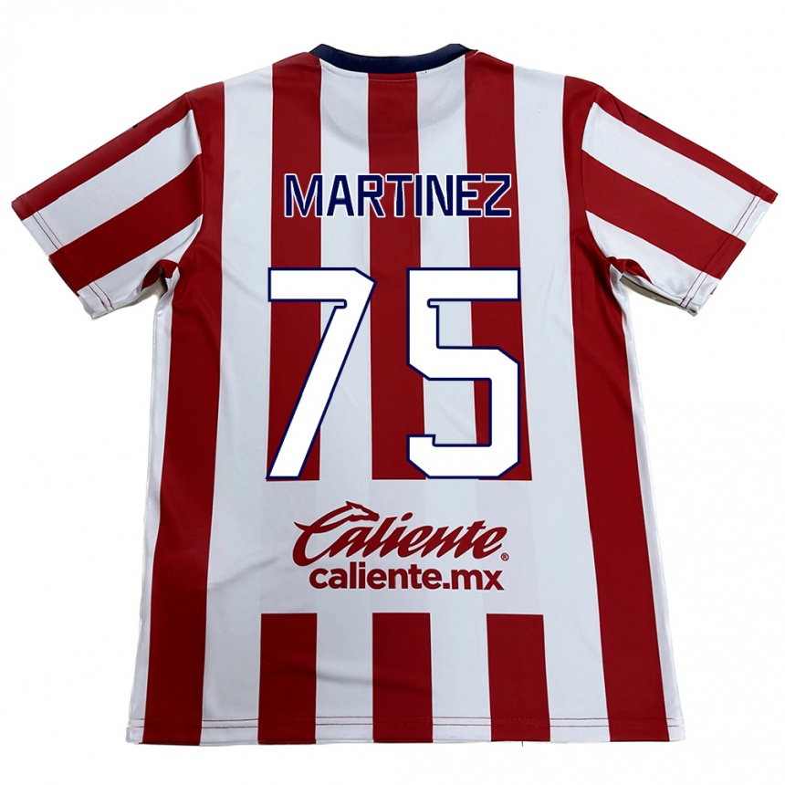 Niño Fútbol Camiseta Isaac Martínez #75 Rojo Blanco 1ª Equipación 2024/25 México