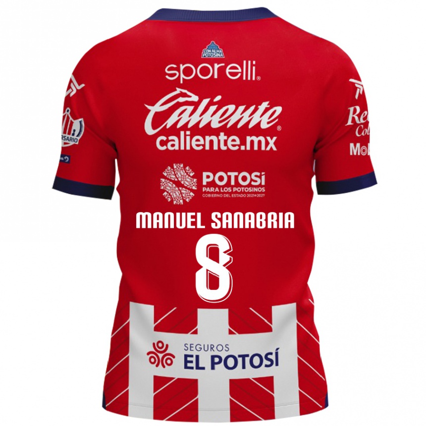 Niño Fútbol Camiseta Juan Manuel Sanabria #8 Rojo Blanco 1ª Equipación 2024/25 México