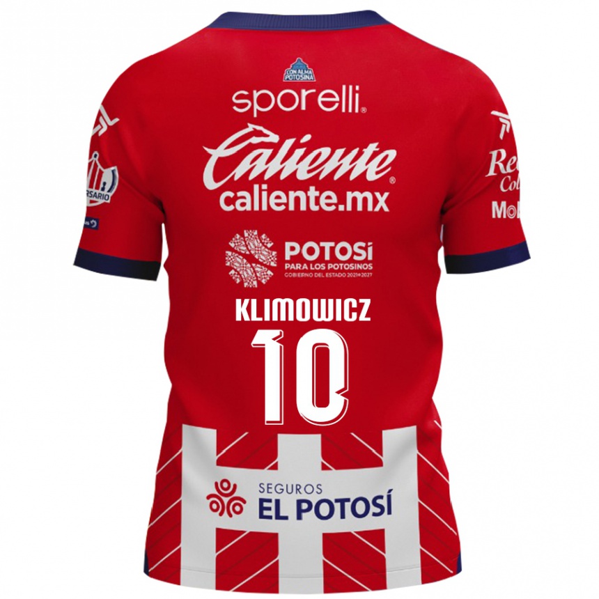 Niño Fútbol Camiseta Mateo Klimowicz #10 Rojo Blanco 1ª Equipación 2024/25 México