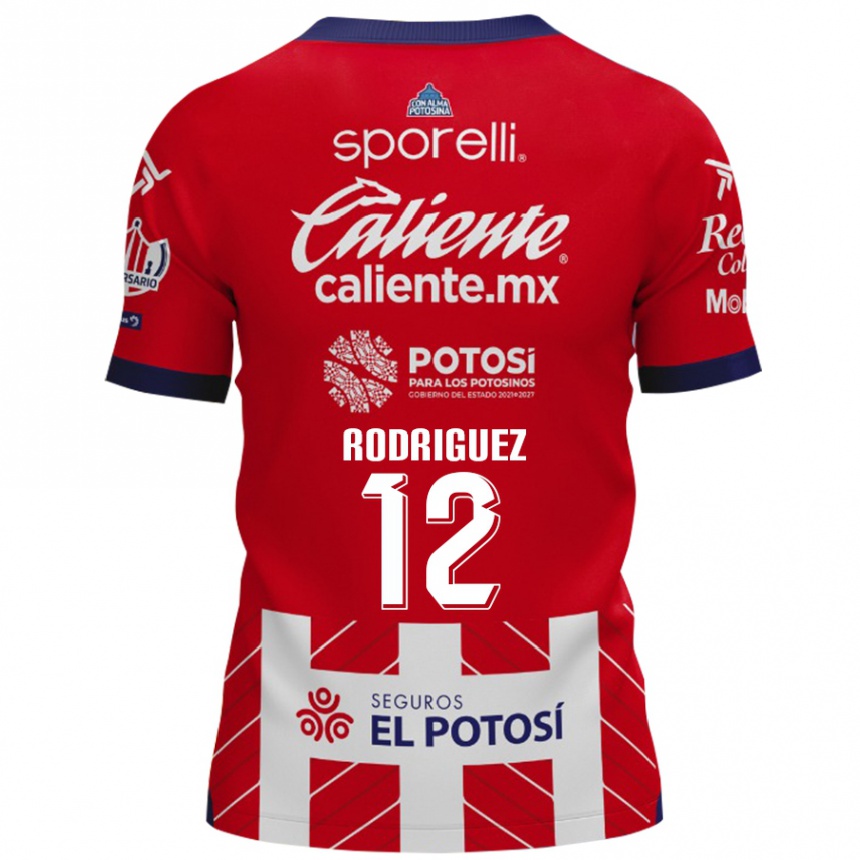 Niño Fútbol Camiseta David Rodríguez #12 Rojo Blanco 1ª Equipación 2024/25 México