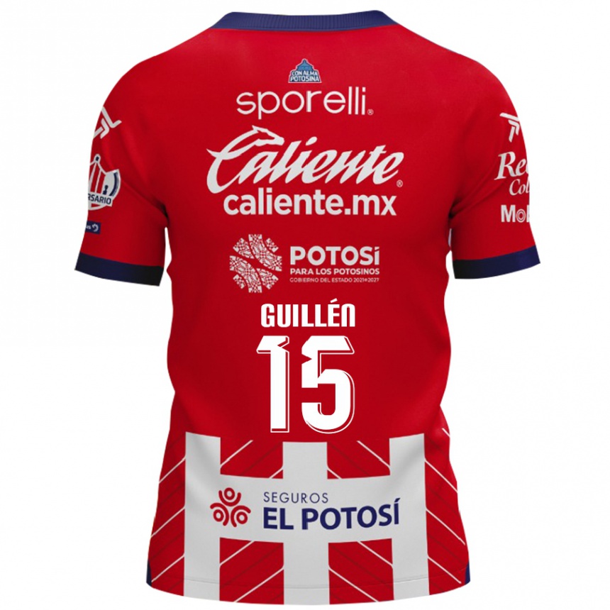 Niño Fútbol Camiseta Daniel Guillén #15 Rojo Blanco 1ª Equipación 2024/25 México