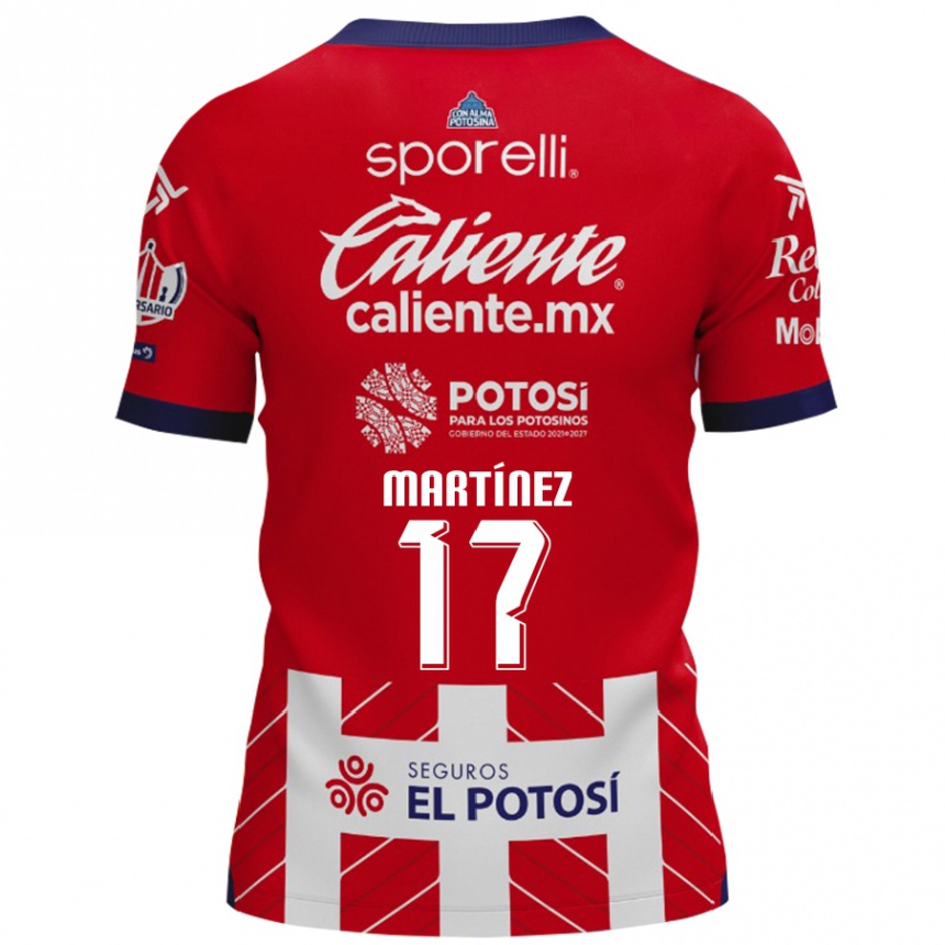 Niño Fútbol Camiseta Gabriel Martínez #17 Rojo Blanco 1ª Equipación 2024/25 México