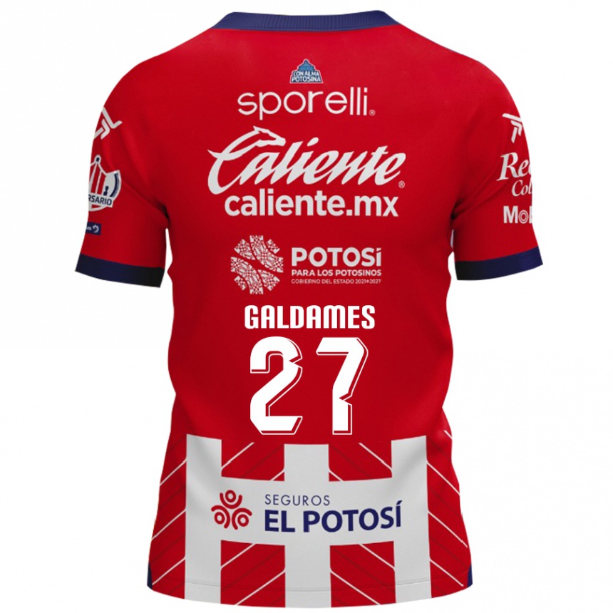 Niño Fútbol Camiseta Benjamín Galdames #27 Rojo Blanco 1ª Equipación 2024/25 México