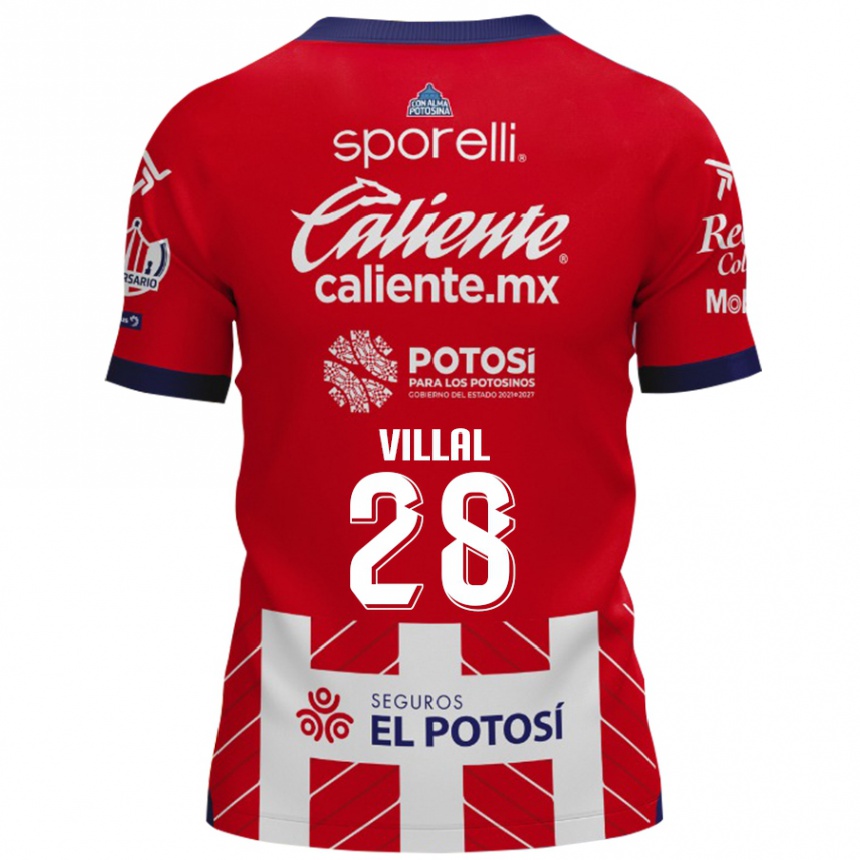 Niño Fútbol Camiseta Jonantán Villal #28 Rojo Blanco 1ª Equipación 2024/25 México