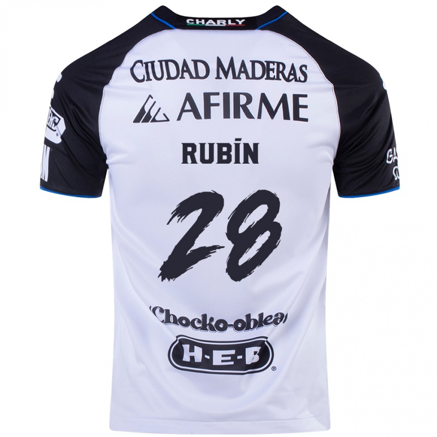 Niño Fútbol Camiseta Rubio Rubín #28 Azul Negro 1ª Equipación 2024/25 México