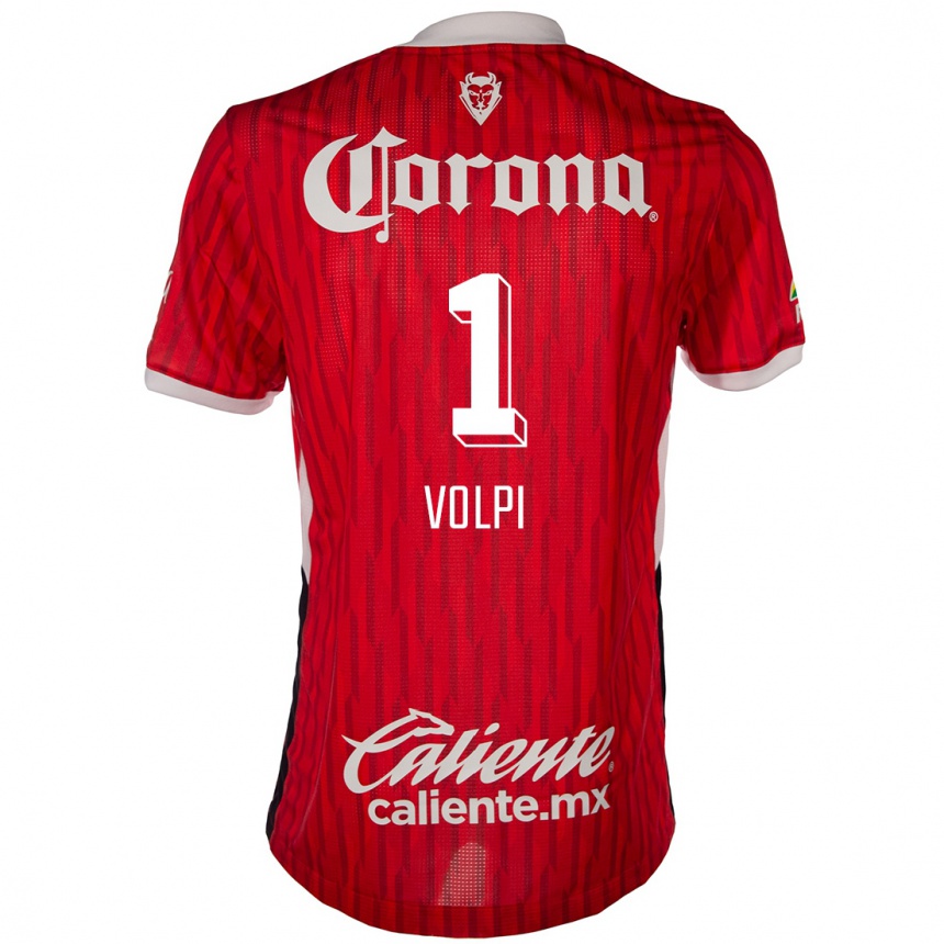 Niño Fútbol Camiseta Tiago Volpi #1 Rojo Blanco 1ª Equipación 2024/25 México