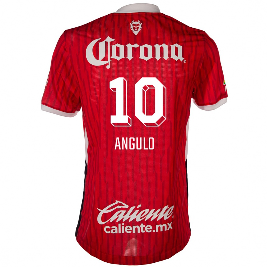 Niño Fútbol Camiseta Jesús Angulo #10 Rojo Blanco 1ª Equipación 2024/25 México