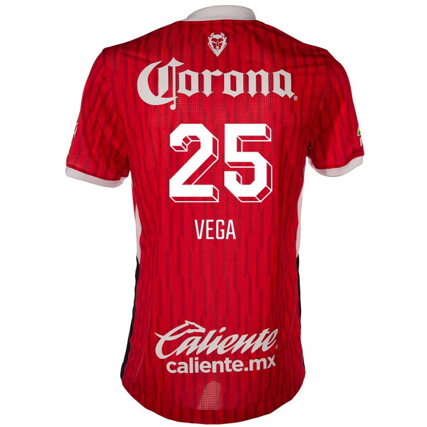 Niño Fútbol Camiseta Alexis Vega #25 Rojo Blanco 1ª Equipación 2024/25 México