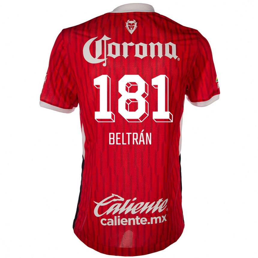 Niño Fútbol Camiseta Ronaldo Beltrán #181 Rojo Blanco 1ª Equipación 2024/25 México