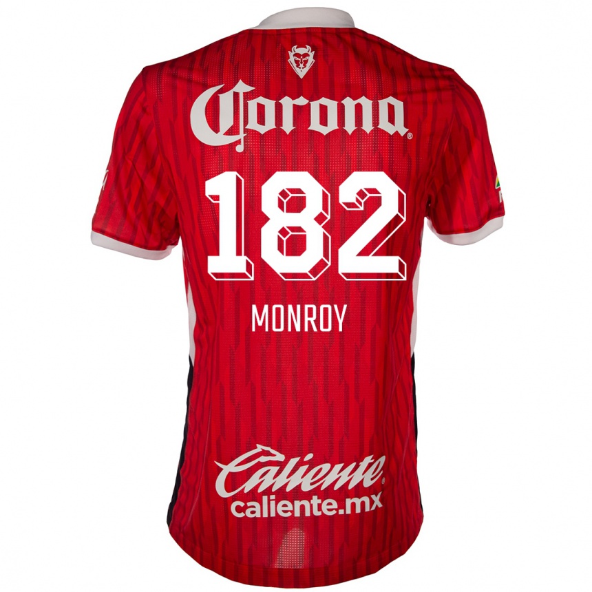 Niño Fútbol Camiseta Brayan Monroy #182 Rojo Blanco 1ª Equipación 2024/25 México