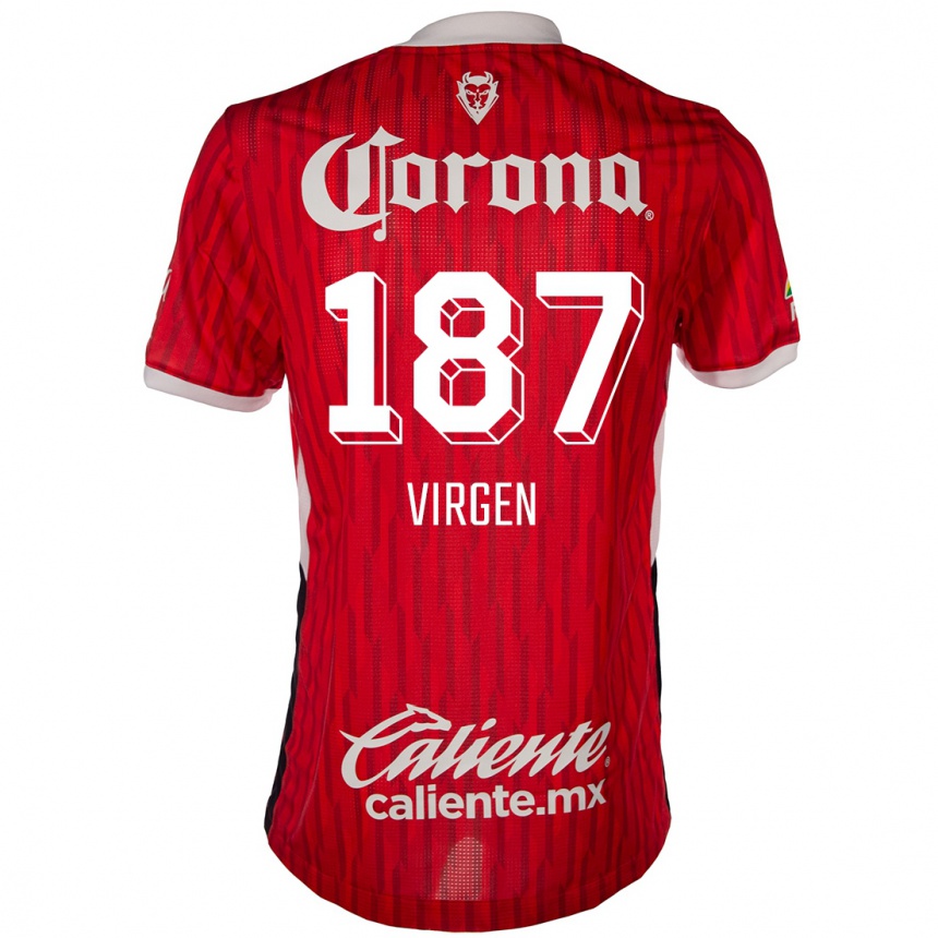 Niño Fútbol Camiseta Oswaldo Virgen #187 Rojo Blanco 1ª Equipación 2024/25 México