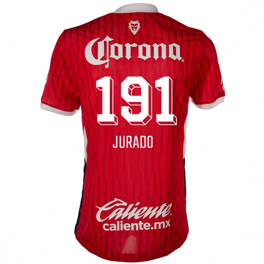 Niño Fútbol Camiseta Pablo Jurado #191 Rojo Blanco 1ª Equipación 2024/25 México