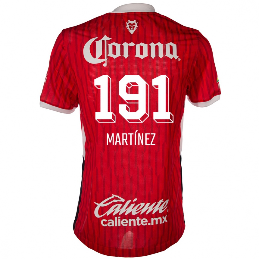 Niño Fútbol Camiseta Kevin Martínez #191 Rojo Blanco 1ª Equipación 2024/25 México