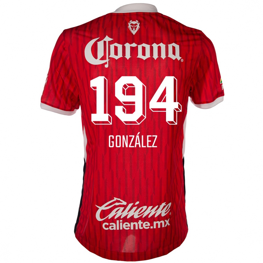 Niño Fútbol Camiseta Cristopher González #194 Rojo Blanco 1ª Equipación 2024/25 México