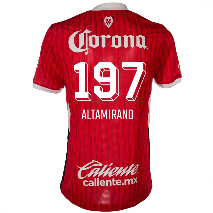 Niño Fútbol Camiseta Óscar Altamirano #197 Rojo Blanco 1ª Equipación 2024/25 México