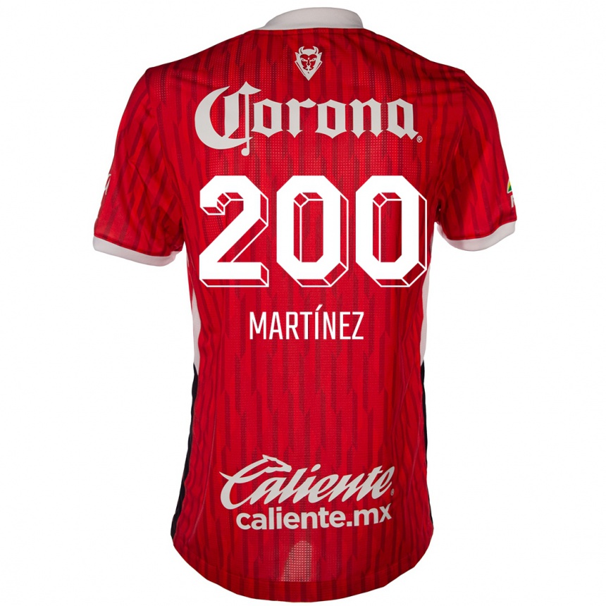 Niño Fútbol Camiseta Edgar Martínez #200 Rojo Blanco 1ª Equipación 2024/25 México