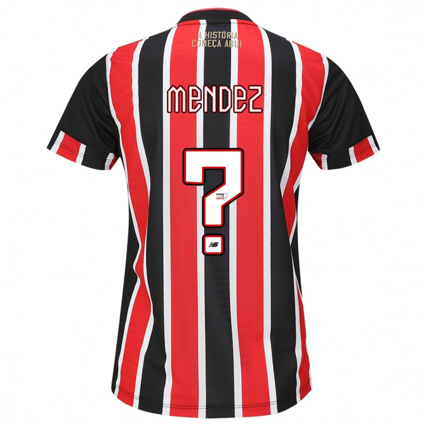 Niño Fútbol Camiseta Jhegson Méndez #0 Negro Rojo Blanco 2ª Equipación 2024/25 México