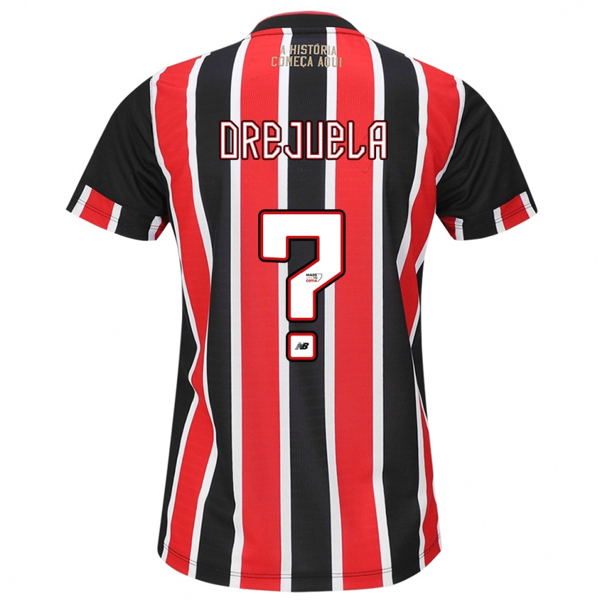 Niño Fútbol Camiseta Luis Orejuela #0 Negro Rojo Blanco 2ª Equipación 2024/25 México