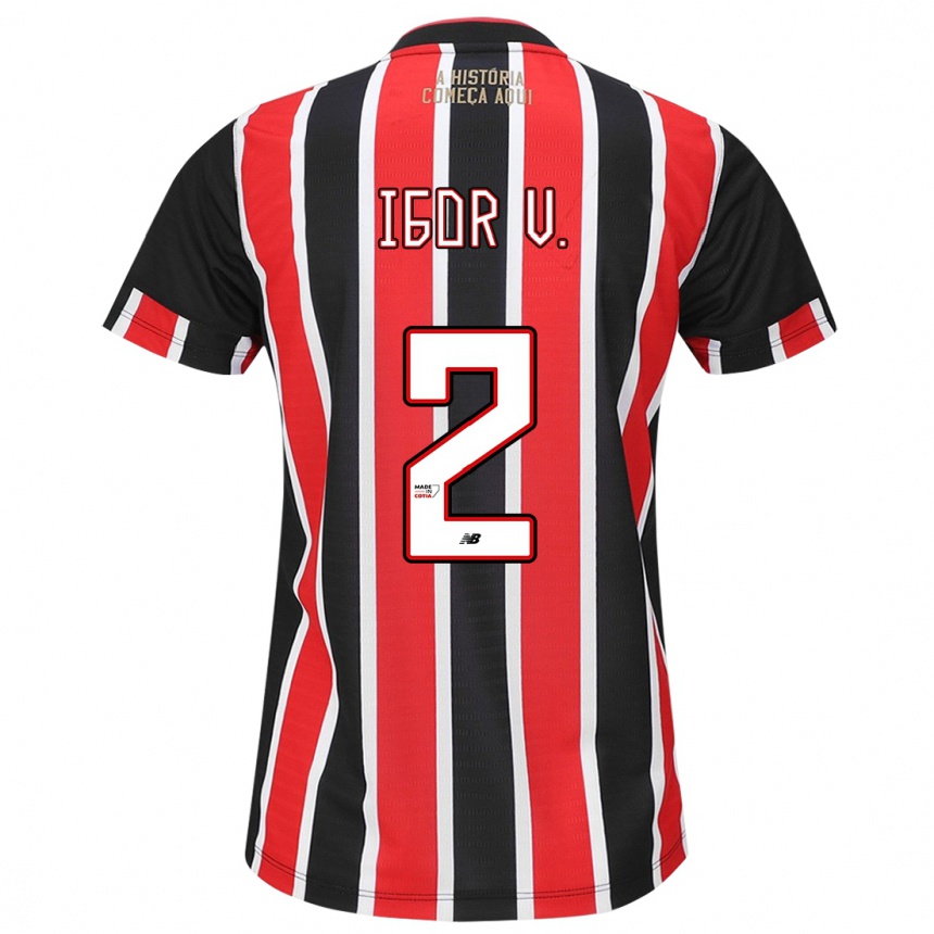 Niño Fútbol Camiseta Igor Vinícius #2 Negro Rojo Blanco 2ª Equipación 2024/25 México