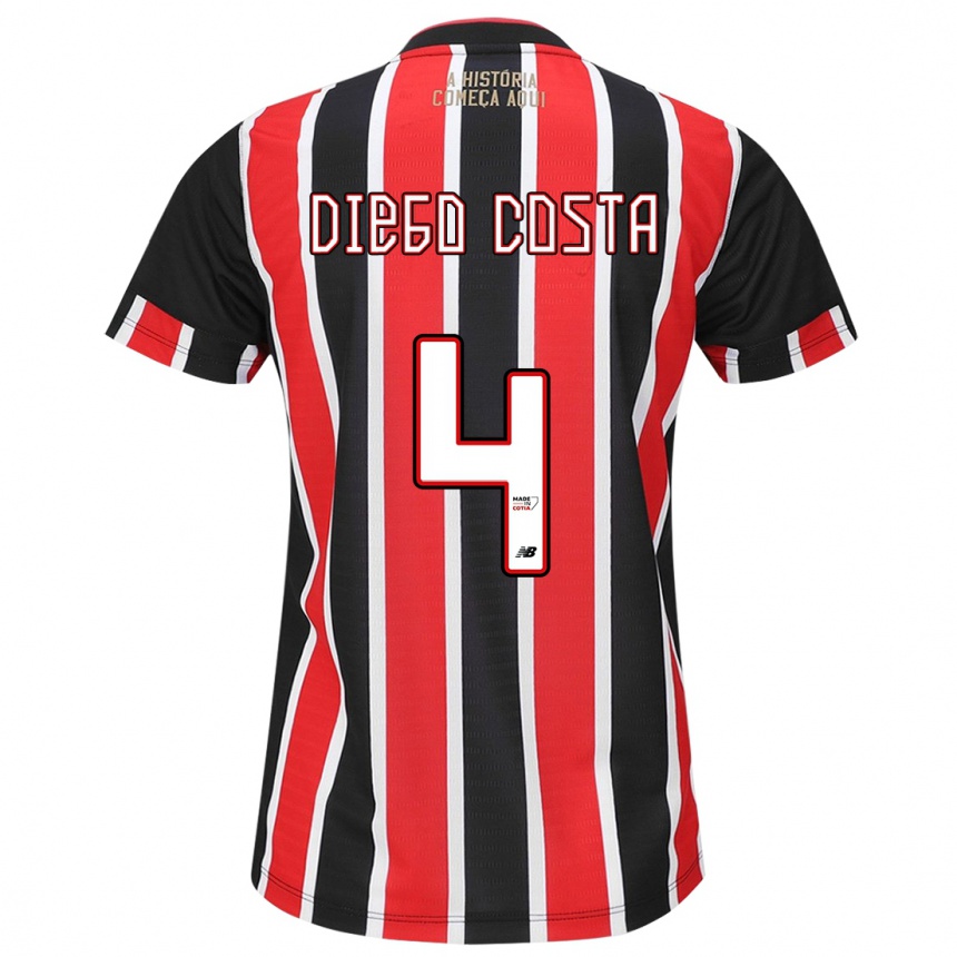 Niño Fútbol Camiseta Diego Costa #4 Negro Rojo Blanco 2ª Equipación 2024/25 México